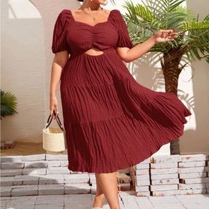 Midi Dress - cut out ruched chest